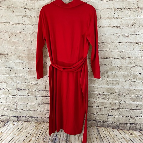 Ann Taylor red V-neck alone dress size 4 - Picture 2 of 9